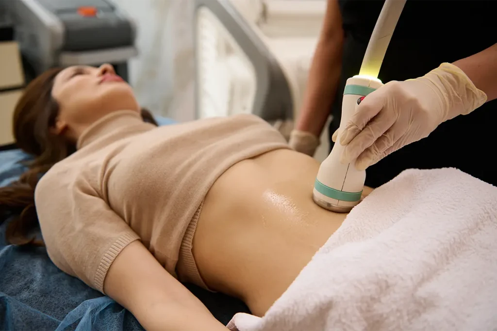 woman receiving sculpt treatment